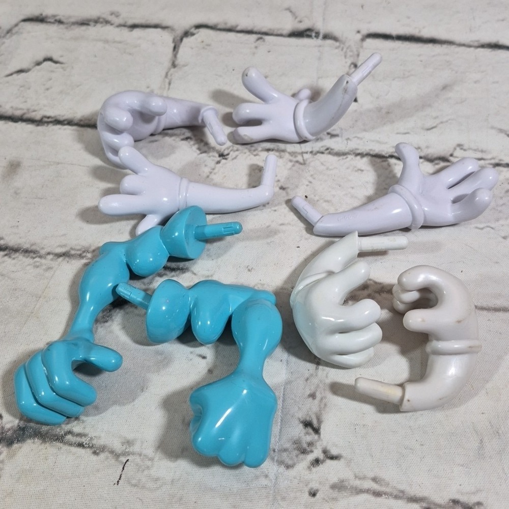 Mr Mrs Potato Head:‎ ARMS 4 Pair Right Left Replacement Parts Blue Muscle White